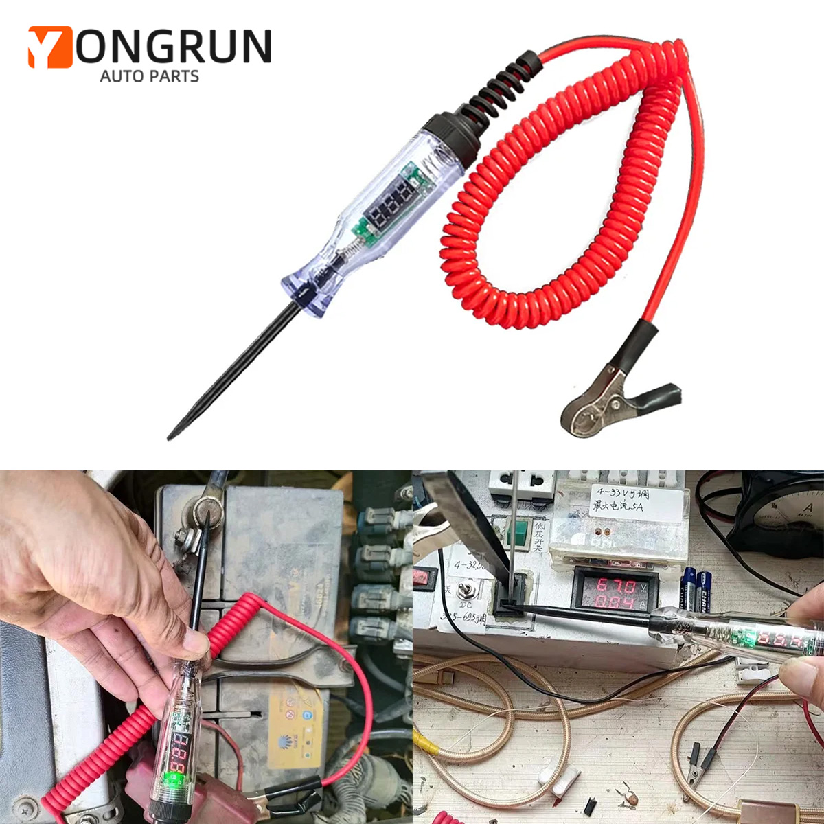 Car Diagnostic Tool - เครื่องทดสอบวงจรยานยนต์ 6V-24V/5V-90V พร้อมหน้าจอดิจิตอล เครื่องมือวินิจฉัยวงจรยานยนต์ ปากกาทดสอบแรงดันไฟฟ้า