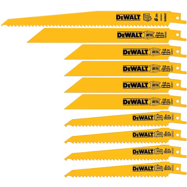 Metal Saw Reciprocating - ชุดใบเลื่อยลูกสูบไบเมทัล 10 ชิ้น พร้อมกล่องเก็บ