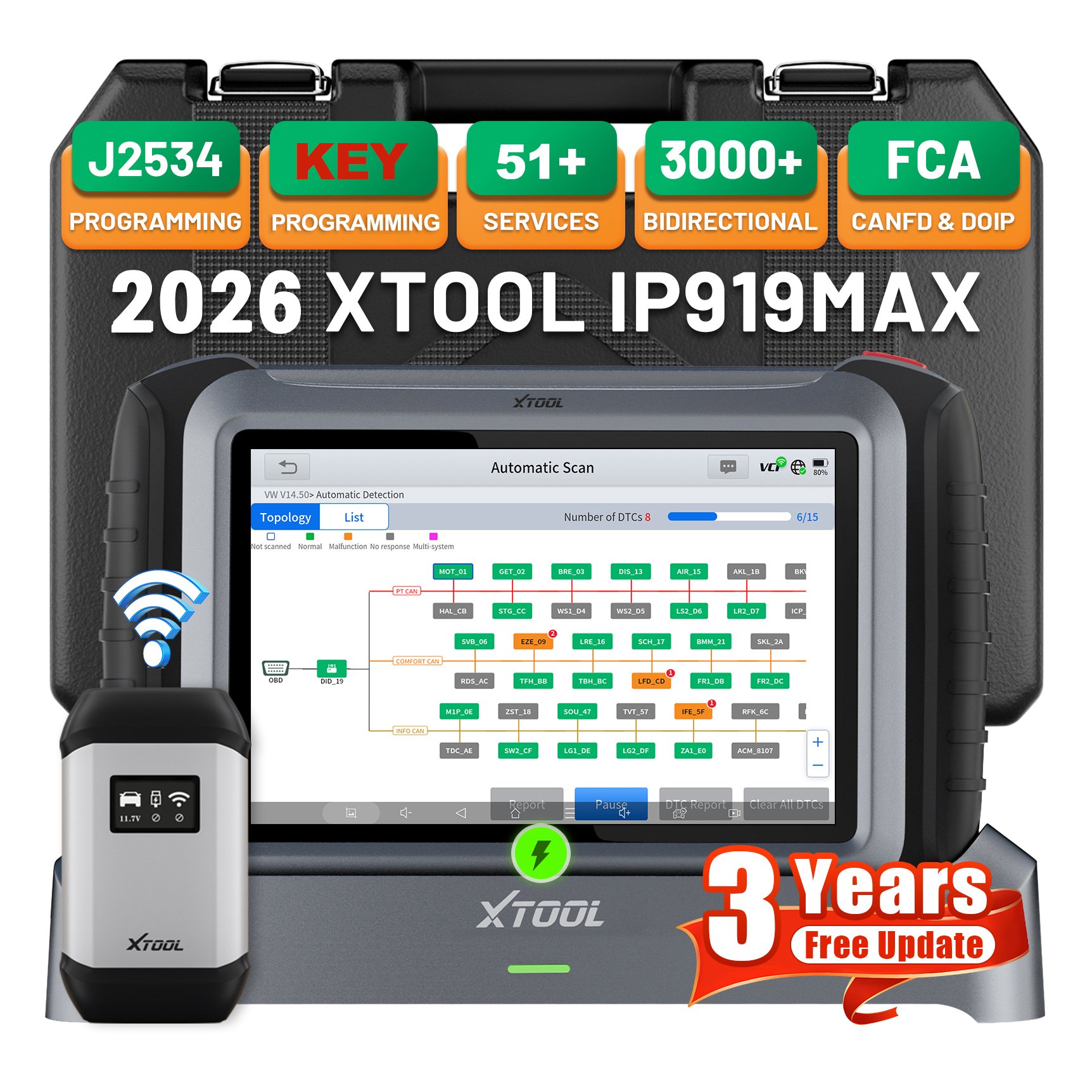 เครื่องมือโปรแกรม ECU XTOOL IP - Car Diagnostic Tool บทวิจารณ์และราคา